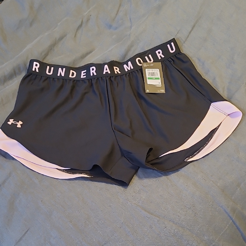 Under Armour Women's Gray and Pink Athletic Shorts
